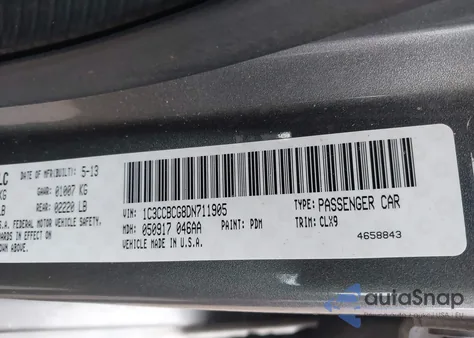 2013 Chrysler 200 Limited из США, поврежденный, VIN 1C3CCBCG8DN711905